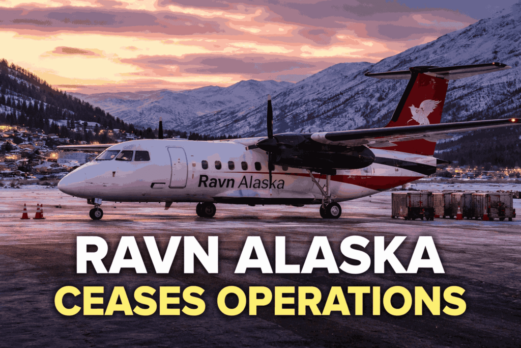 Ravn Alaska regional airline Dash-8 aircraft as the airline ceases operations after 77 years