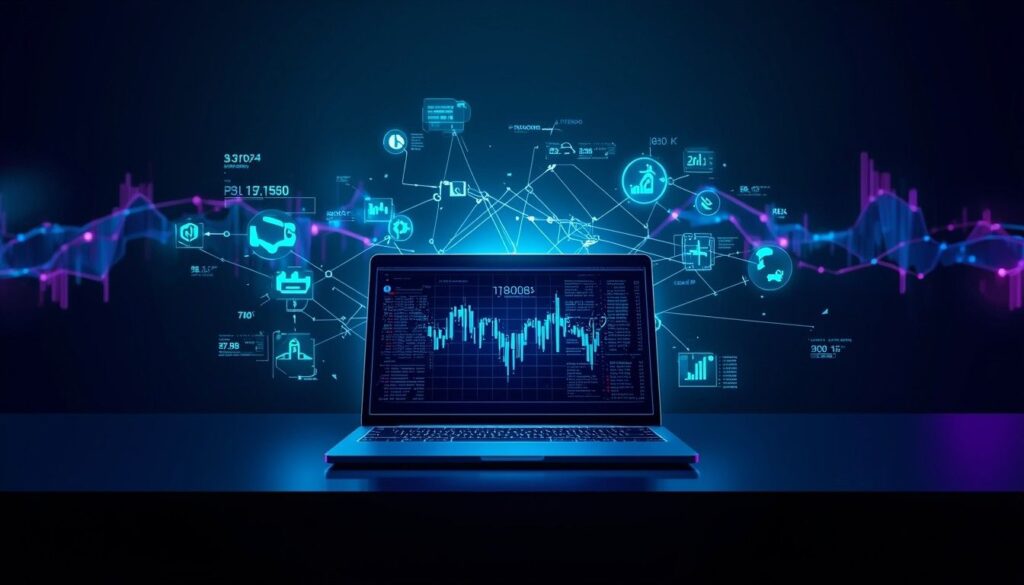 AI arbitrage concept showing artificial intelligence analyzing price differences across digital markets for automated trading and service arbitrage in 2026
